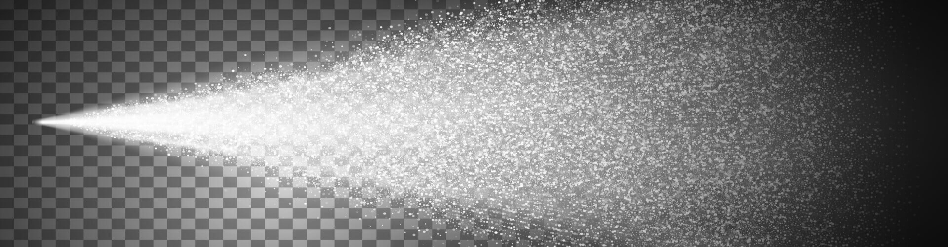 Spray mist on transparent checkered background.